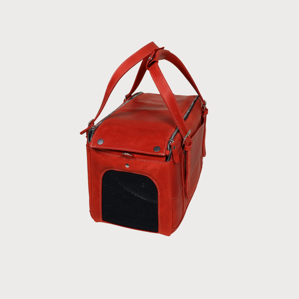 Pawearea Leather Pet Carrier – Handmade Travel Bag for Dogs and Cats, Genuine Leather, Designed in Vienna