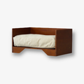 Hundebett mit Baumwollkissen | Holz | size S | 58 x 37.5 cm