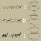 ne&no Feeding Bowl, Set of 2, for Dogs and Cats, Rose (Sizes S/M/L)