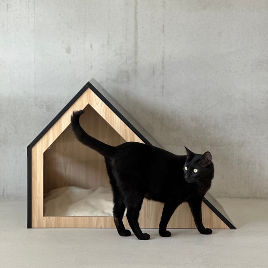 Studio Animaux Katzenhaus | Holz | schwarz | 75 x 50 x 53 cm