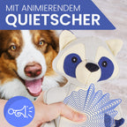 ne&no Hundespielzeug - Hundestofftier mit Quietscher - Frecher Waschbär Wally