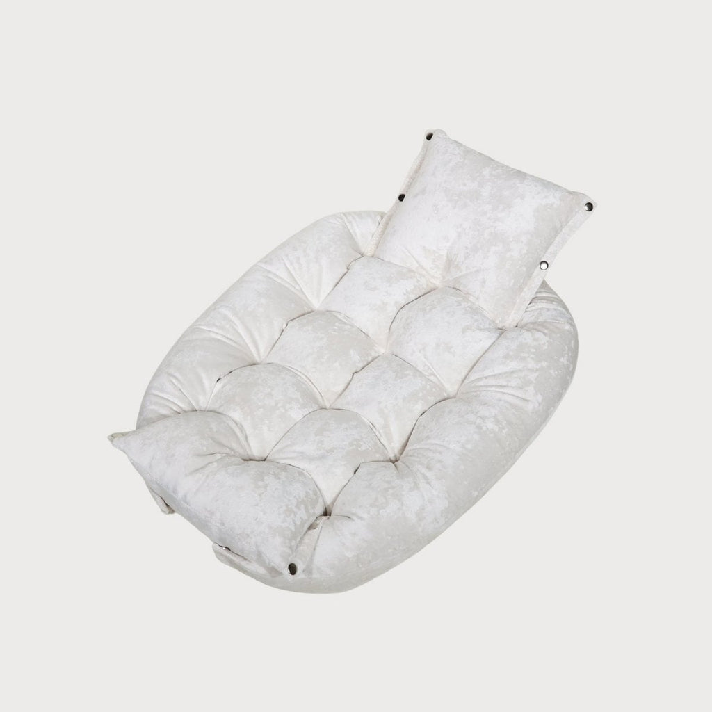 Pawearea MALIBU Convertible Luxury Dog Bed – Marble Velvet, 2-in-1 Designer Pet Furniture, Handmade in Europe