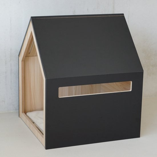 Studio Animaux maison pour animaux en bois noir 58 x 58 x 65 cm