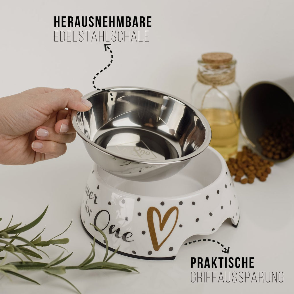 ne&no® Futternapf 2er Set für große Hunde [Einzigartiges Design von NE&NO] – Dinner for one Design