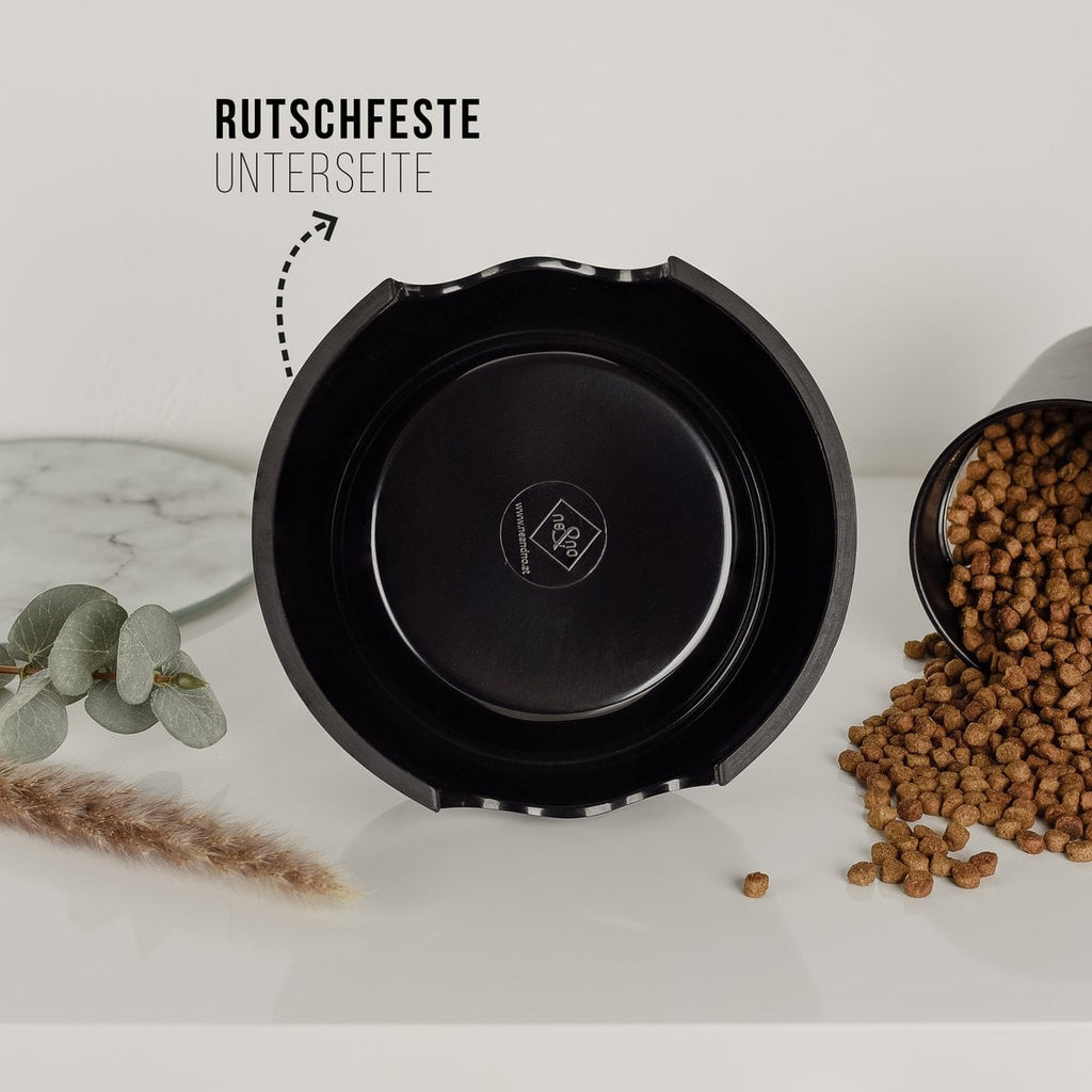 ne&no® voerbak - set van 2 - voor honden en katten - zwart [mt. S / M / L]