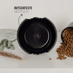 ne&no® voerbak - set van 2 - voor honden en katten - zwart [mt. S / M / L]