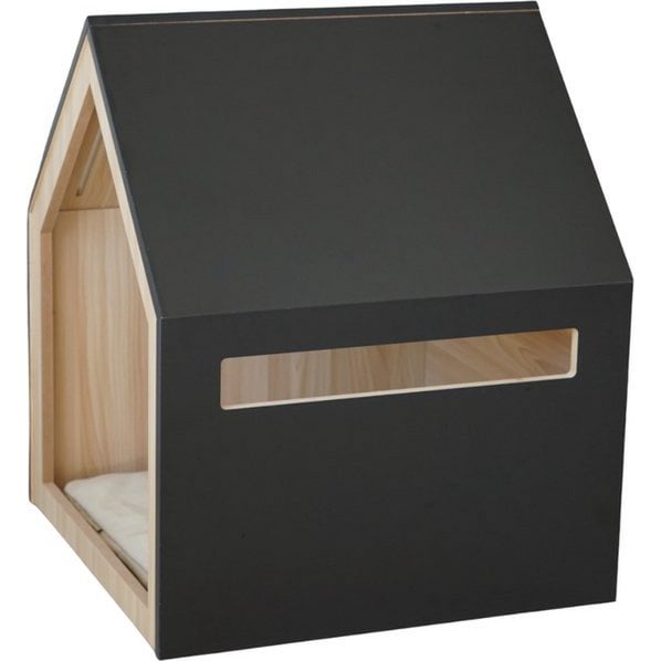 Studio Animaux maison pour animaux en bois noir 58 x 58 x 65 cm