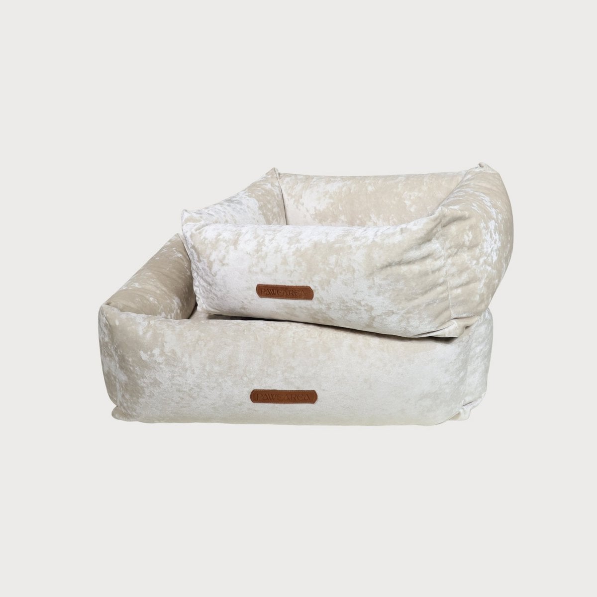 Pawearea Luxury Dog Bed SAPPHIRE – Sculptural Marble-Effect Velvet, Orthopaedic Support, Handmade in Europe