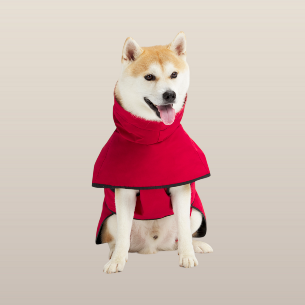 MoonRise Lulu Hunde-Regenmantel – ultraweich, wasserdicht, Rot