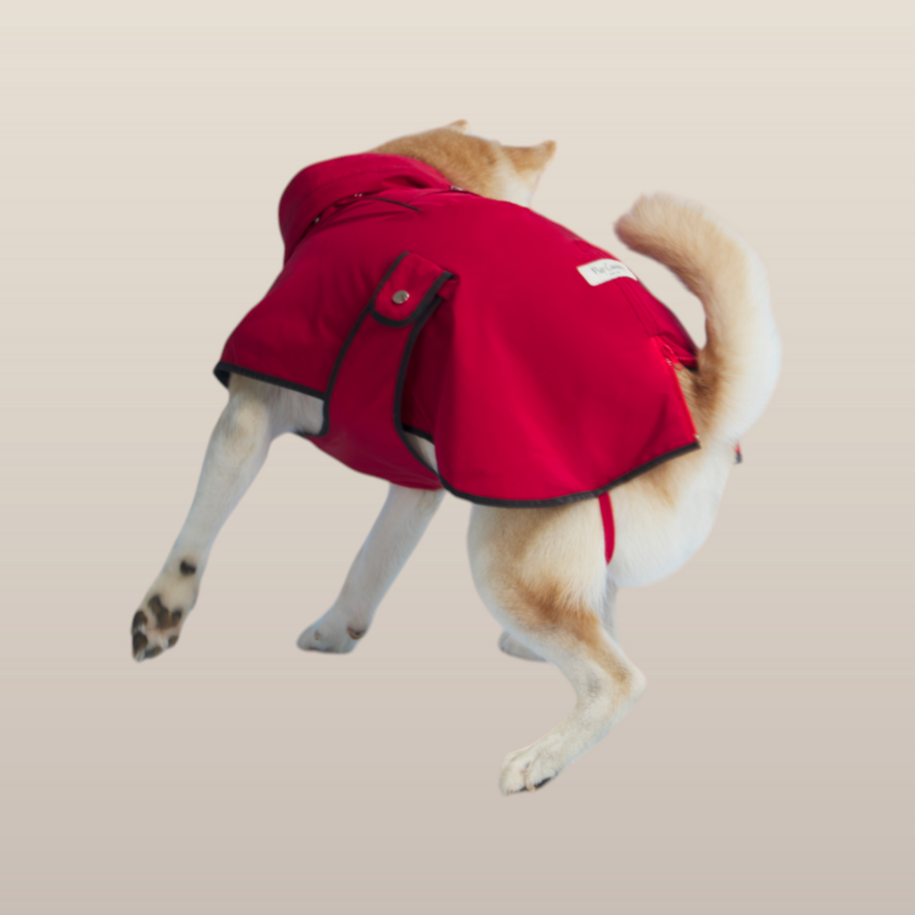 MoonRise Lulu Hunde-Regenmantel – ultraweich, wasserdicht, Rot