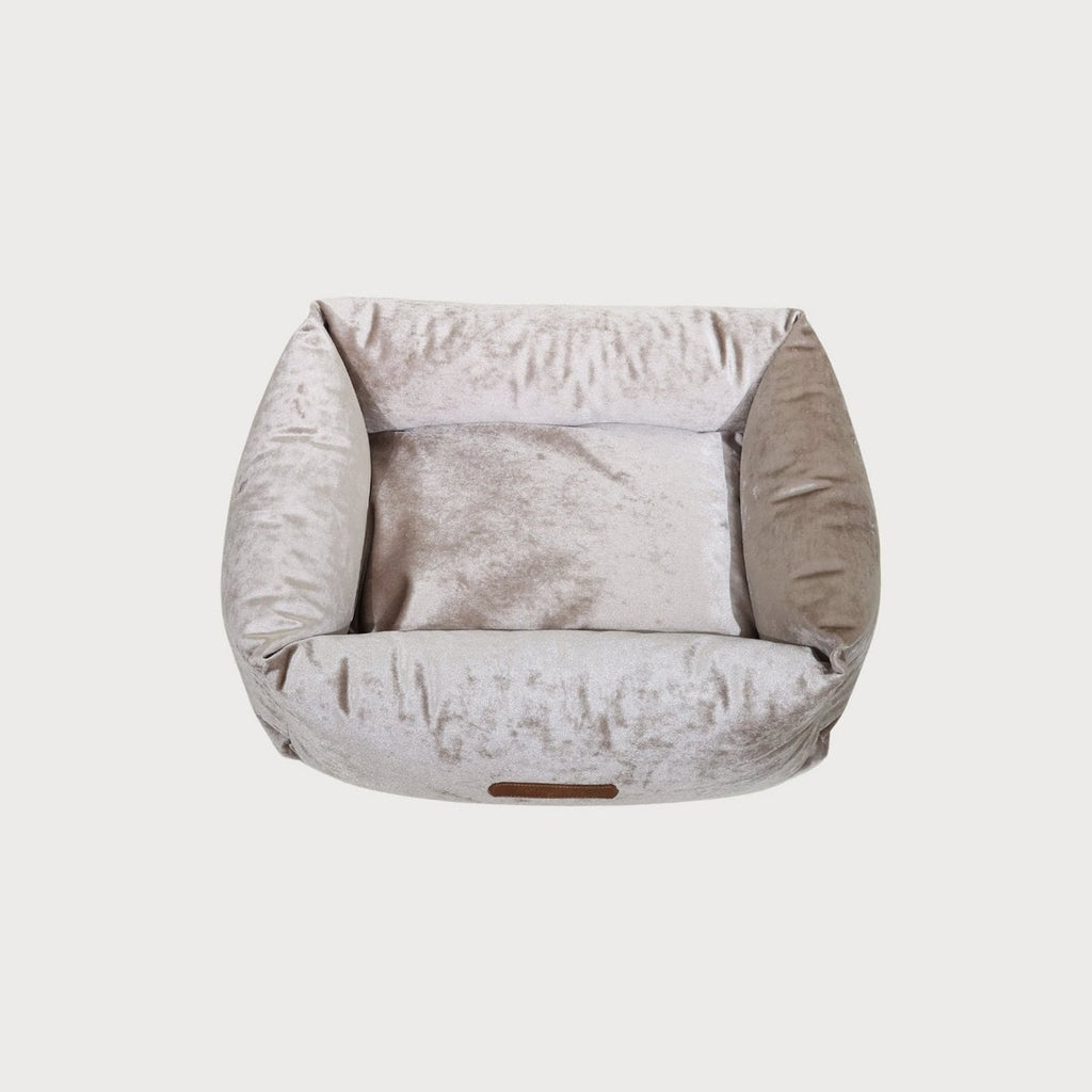 Pawearea Luxury Dog Bed SAPPHIRE – Sculptural Marble-Effect Velvet, Orthopaedic Support, Handmade in Europe