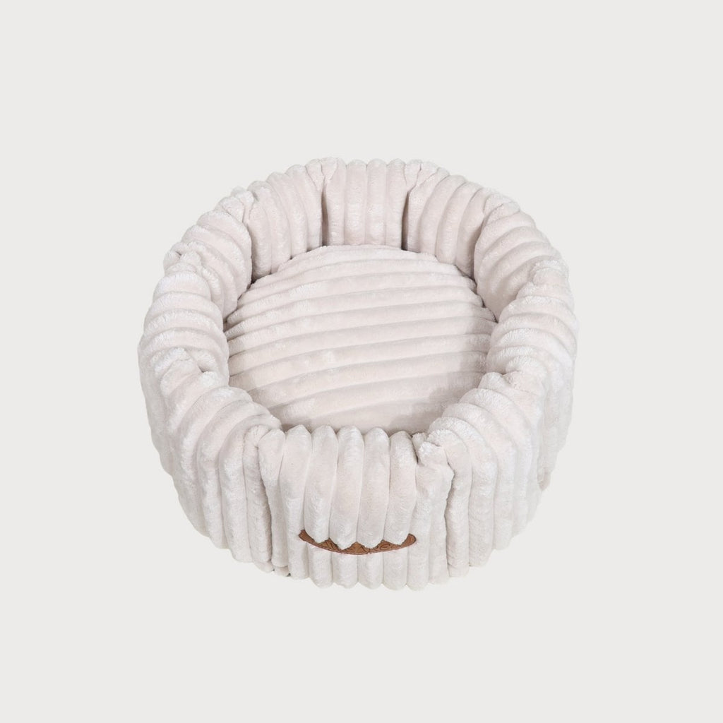 Pawearea luxe hondenbed Charles – premium gestreept fluweel, handgemaakt in Europa, designer meubel voor huisdieren